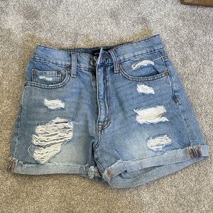 Aeropostale Light Blue Distressed Jean Shorts
